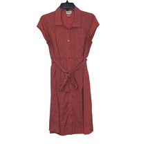 Motherhood Maternity Women Shirt Dress Cap Sleeve Polka Dots Medium Belted Waist - £15.47 GBP