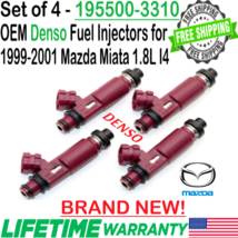 NEW OEM DENSO x4 Fuel Injectors for 1999-2001 Mazda Miata 1.8L I4 #195500-3310 - £192.34 GBP