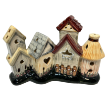 Vintage Ceramic Bird Houses Tealight Candle Holder Figurine Decoration 6... - £11.68 GBP