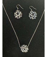 Black Freshwater Pearl Cluster Earring And Necklace Set - $54.90 CAD