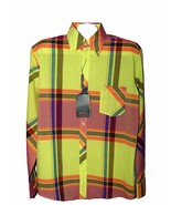 Ben Sherman Multi-Color Green Plaid Men&#39;s Slim Fit Cotton Shirt Size 4 XL - £36.36 GBP