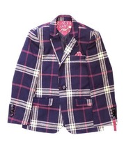 MSRP $400 Elie Balleh Navy &amp; Red Plaid Blazer Size 34-36/S NWOT - £94.95 GBP