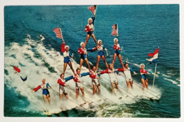 Human Pyramid Waterskiing Ski Show Cypress Gardens Florida FL Postcard c1960s - £5.22 GBP