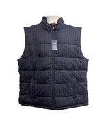 Stafford Mens XXL Quilted Vest Navy Stripe Full Zip Outdoor Casual Winter - £29.50 GBP