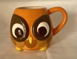 Mesa Home Products Coffee Mug 3D Owl Hand Painted Orange Brown 16 Oz Tea Cup - £10.44 GBP