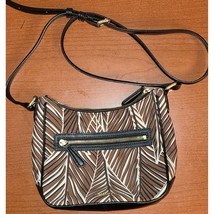 Vera Bradley Mini Crossbody Vivian Adjustable Banana Leaves Leather Brow... - $58.06