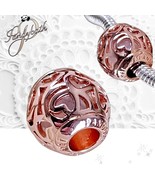 Pandora Rose Gold Plated Hearts Filigree Retired Bead Charm US SELLER  - $55.44