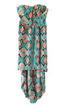 New Look Turquoise Blue and Orange Summer Top Dress Women&#39;s Size M Asymmetrical - £47.95 GBP