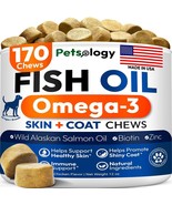 Omega 3 Salmon Fish Oil Chews for Dogs – Itchy Skin & Allergy Relief – 170 Chews - $22.99