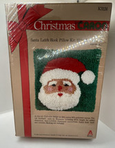 Vintage 1980 New sealed Caron Santa Latch Hook pillow kit Christmas  15 ... - $18.69