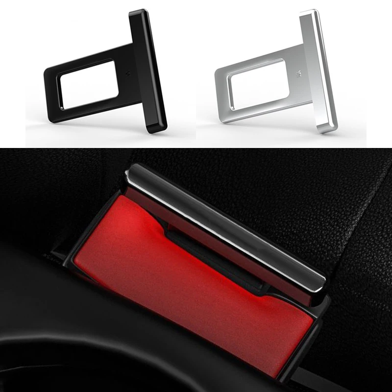  hidden car seat belt buckle clip car alloy metal safety belt insert card auto interior thumb200