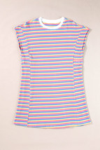Pink Stripe Crew Neck T Shirt Dress - $14.23