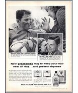 1950s Vitalis Hair Tonic with V-7 PRINT AD Sportscar Driver Mike Okeiff BX3 - $5.69