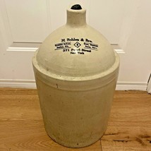 H. Behlen &amp; Bro. Stoneware Jug - Pearl St. New York - Varnish Stain Vintage - $124.99