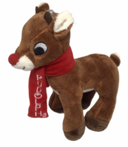 Plush Rudolph Red Nosed Reindeer Toy Christmas Scarf Children Collect Deer NEW - $14.80