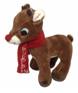 Plush Rudolph Red Nosed Reindeer Toy Christmas Scarf Children Collect De... - $20.29 CAD