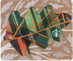 Starbucks 2016 Mini Leaf Plaid Collectible Gift Card New No Value - $2.99