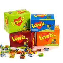 LOVE IS Chewing Gum, Bubble Gum 100pcs/box, 5 Flavors, Sweet Retro Gift from 90s - £18.58 GBP+