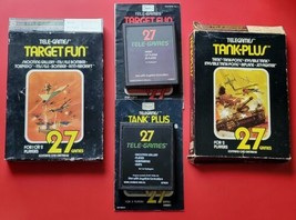Target Fun &amp; Tank Plus Atari 2600 7800 Sears 27 Tele-Games with Box Manual Works - £30.06 GBP