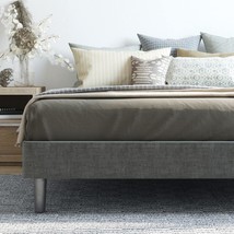 Platform Bed With A Metal Frame And Wood Slat Support From Classic, Full. - $173.99