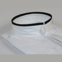 Mens CEREMONIA Tuxedo Formal Shirt 100% Cotton Banded Slim Fit #stn 33 HD White image 5