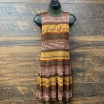 No Comment Dress Sleeveless Mock Neck Midi Swing Style 6Y29 Earth Tones ... - €13,17 EUR