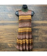 No Comment Dress Sleeveless Mock Neck Midi Swing Style 6Y29 Earth Tones ... - $21.59 CAD