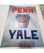 Vintage Used FOOTBALL Penn Yale GAME Official Program October 11, 1941 - £15.48 GBP