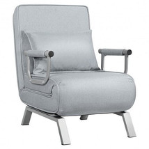 Folding 6 Position Convertible Sleeper Bed Armchair Lounge Couch with Pillow-Lig - £173.42 GBP