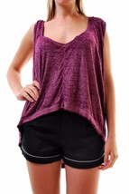 FREE PEOPLE Womens Top Relaxed Comfortable Elegant Washed Purple Size XS - £28.75 GBP