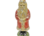 Vintage MCM Gilded Foil Wrapped Christmas Santa Claus Figurine 7&quot; Tall - $21.51