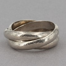 Retired Silpada Textured Sterling Silver Triple Band Rolling Ring Size 7 - $34.95