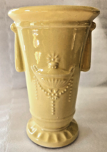 Vtg. Robinson Ransbottom Pottery Vase 229-8 Yellow Glossy, Oil Lamp Design - £21.62 GBP