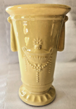 Vtg. Robinson Ransbottom Pottery Vase 229-8 Yellow Glossy, Oil Lamp Design - $15.15