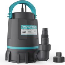 Sump Pump 1 HP 4500 GPH Submersible Water Pump Thermoplastic Portable Ut... - $137.60