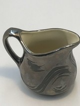 Silver Glazed Swetye Salem Art Pottery with Swirling Pattern Creamer 4.5&quot; - £19.35 GBP