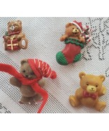Vintage Lapel Enamel Pin Brooch Lot Christmas Teddy Bears Winter Jewelry... - $13.99