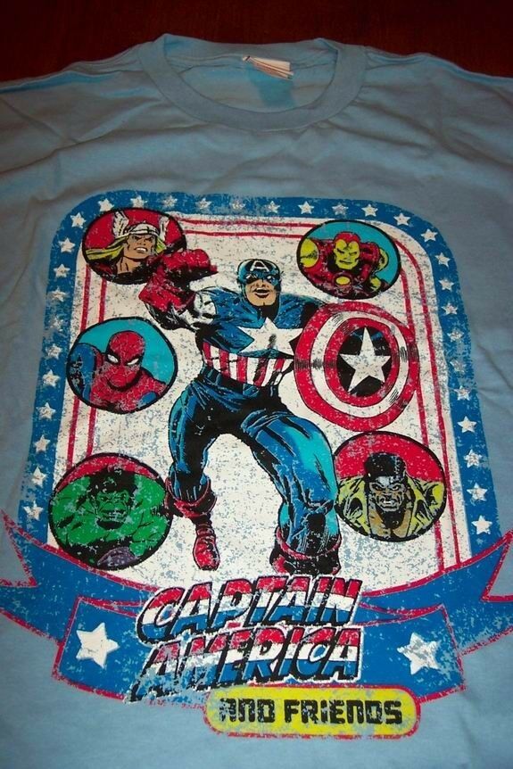 Primary image for CAPTAIN AMERICA Thor Iron Man T-Shirt XL NEW w/ tag