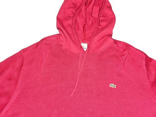 Lacoste Men's 100% Cotton Red Pullover Hoodie Size 8 (3XL) - £22.69 GBP