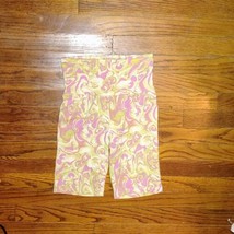 BP Bike Shorts Multicolor Women Purple Green Spacey High Waist Size Small - $24.75