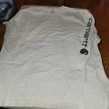Carhartt Shirt Adult 2XL Gray Graphic Tee Long Sleeve Men’s sleeve graphic - $10.69