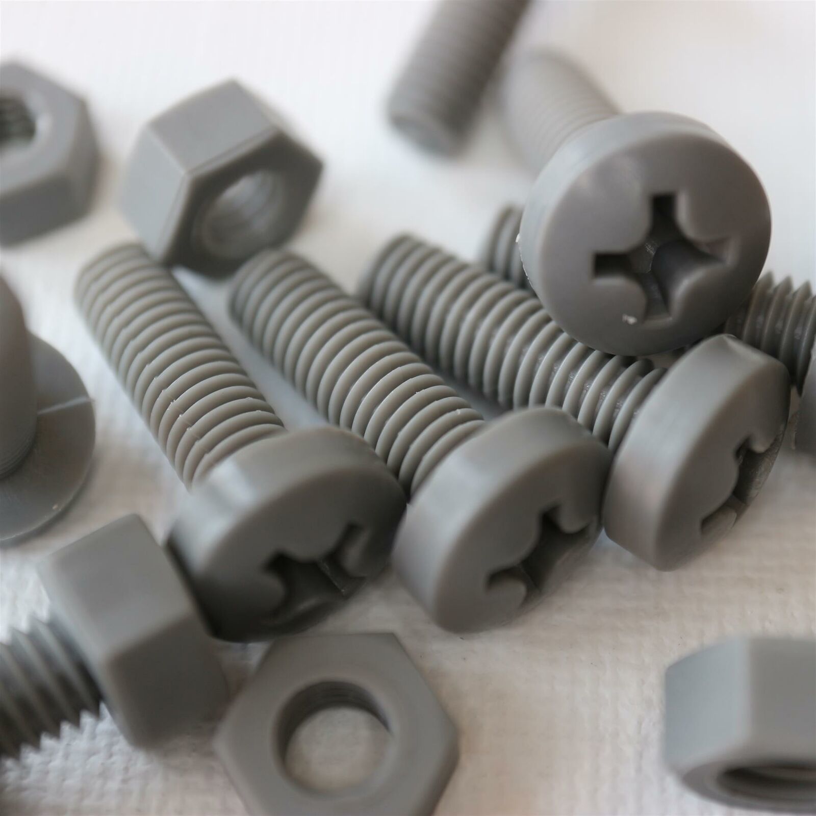 20 x Plastic Grey Screws &amp; Bolts, M6 x20mm Water Resistant, Acrylic-
sho... - $21.31
