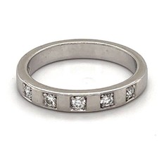 1/10 ctw Diamond Band Ring REAL Solid 18kw Gold 5.6g Size 5.5 - £545.70 GBP