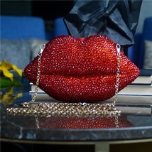 Women Red Lips Clutch Bag High Quality Ladies Acrylic Chain Shoulder Bag Bolsa E - £73.18 GBP