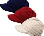 Women Winter Knit Hat Winter Brim Beanie Hats For Women Slouchy Beanie C... - £28.76 GBP