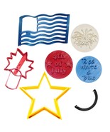 Happy 4th Of July Set Of 7 Cookie Stamps And Cookie Cutters Made In USA ... - $345.43 MXN