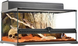 Glass Natural Terrarium Kit, For Reptiles And Amphibians, Short Wide, 24... - £162.63 GBP