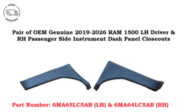 OEM 2019-2026 RAM 1500 Left &amp; Right Instrument Dash Panel Close Out Beze... - $45.53