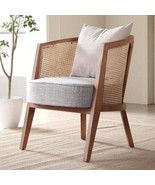 Mid-Century Modern Nordic Rattan Sofa Lounge Accent Arm Chair Living Dan... - $1,311.57 CAD