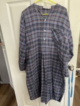 Vermont Country Store Flannel Nightgown Womens medium Granny plaid Cottagecore - £13.15 GBP